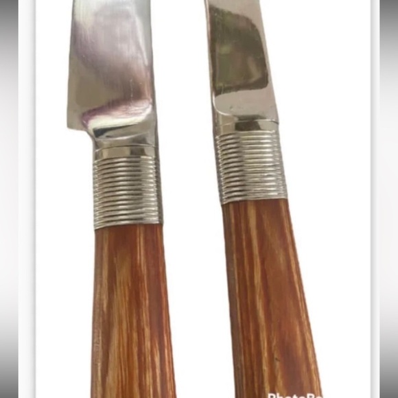 Boda Nova Stainless 12.50” Long Carving Knife and Fork Wooden Handle Set. - Picture 2 of 3